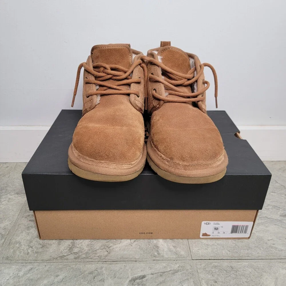 UGG Men's Lace Up Suede Neumel Chukka Boots Chestnut Size 10